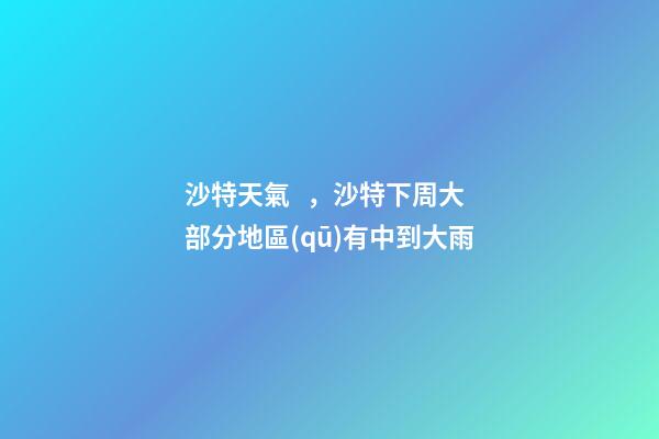 沙特天氣，沙特下周大部分地區(qū)有中到大雨-第1張-觀點(diǎn)-玄機(jī)派
